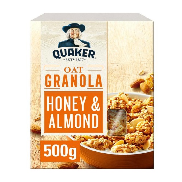 QUAKER OAT GRANOLA HONEY&ALMOND 500G ADDAS MALL